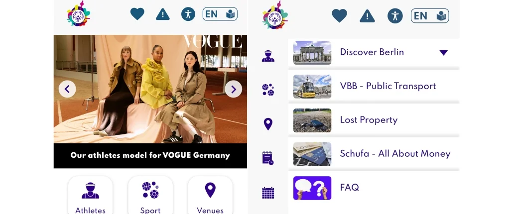 Screenshots Special Olympics Berlin App