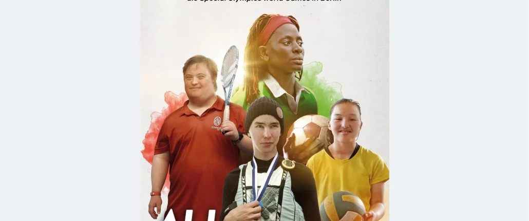 Athleth:innen auf einem Filmposter